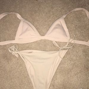 Nude cheeky, triangle top bikini!